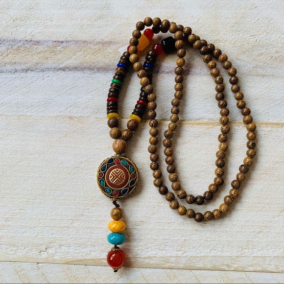 *NEW* mala/tribal boho wood necklace - Picture 3 of 3